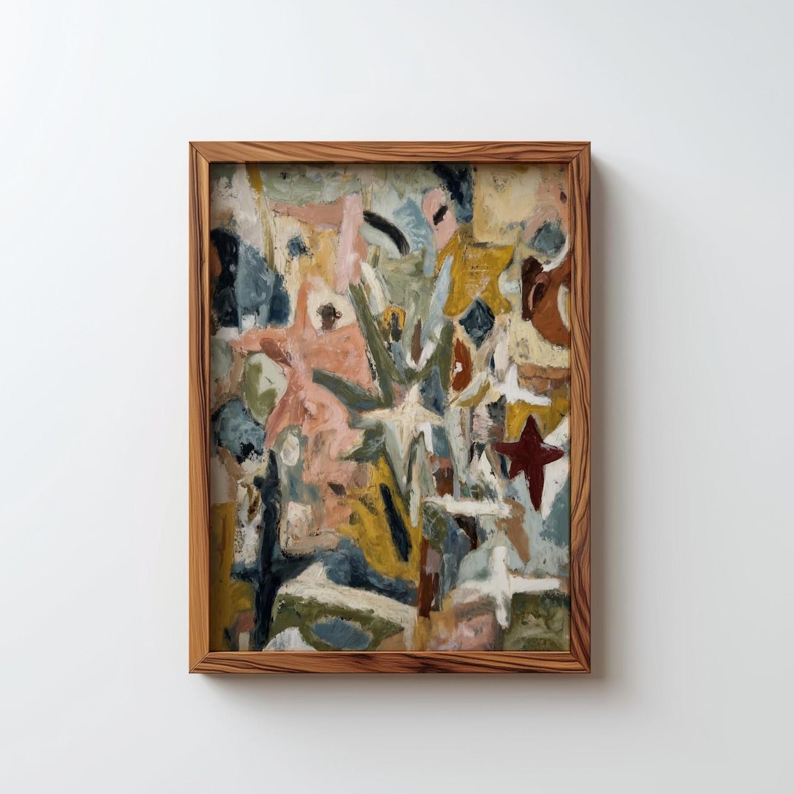 Moody Abstract Oil Painting Colorful Contemporary Modern Poster