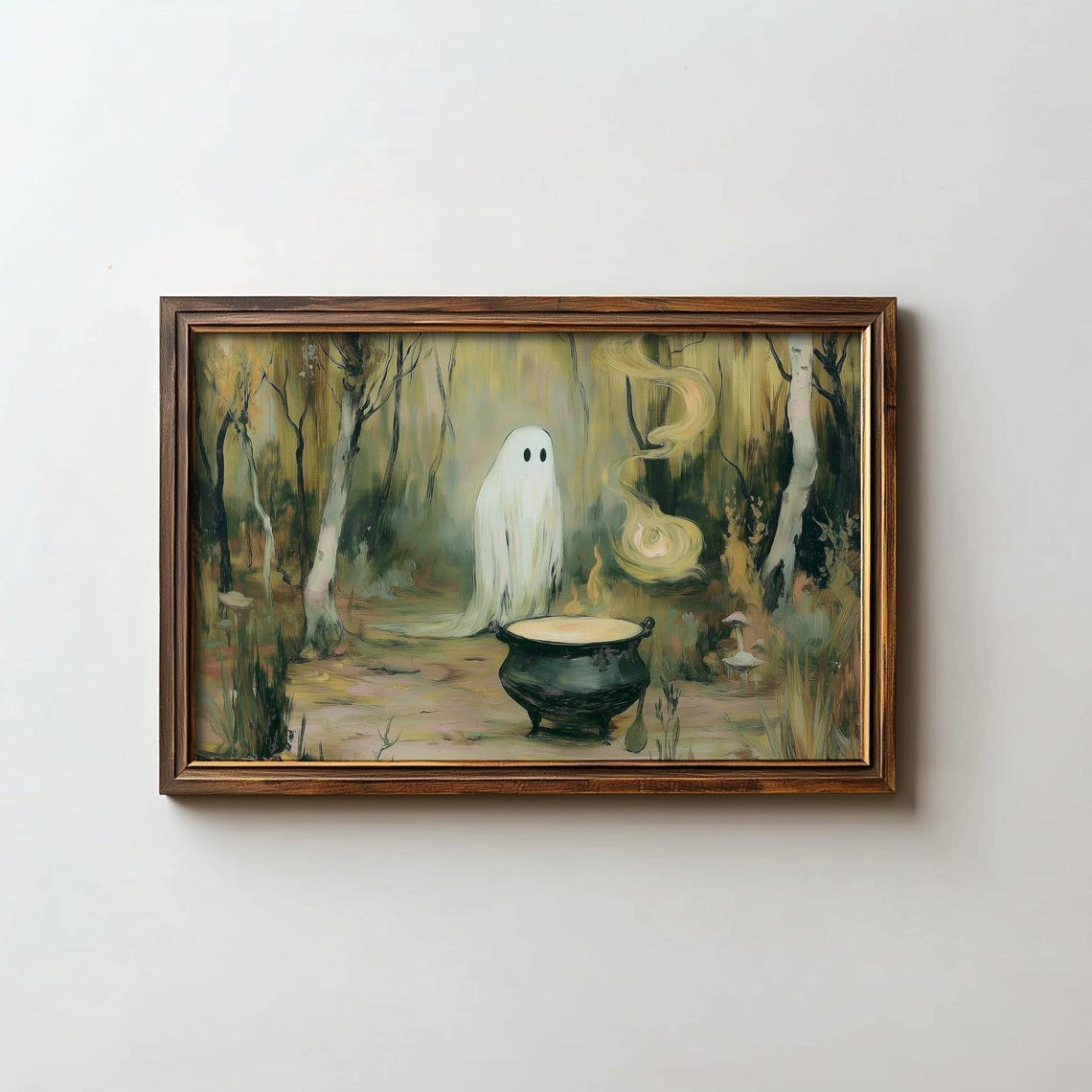 Ghost Print Fall Art Halloween Autumn Wall Digital Download