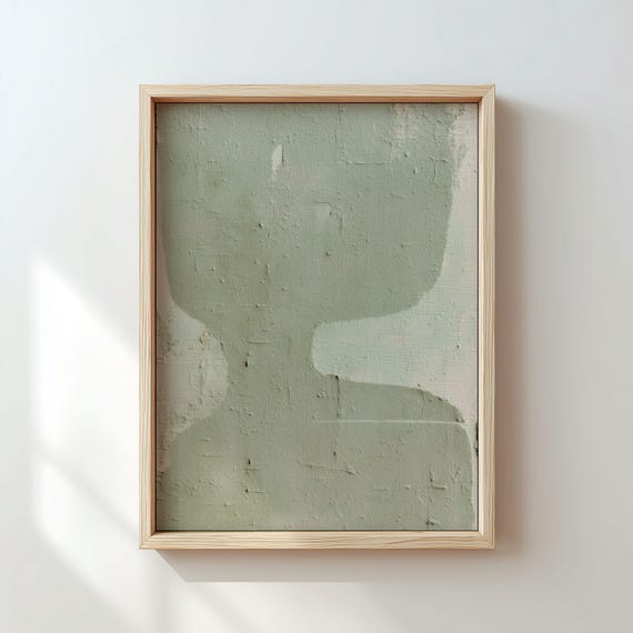 Green Abstract Oil Painting Contemporary Design Digital Download