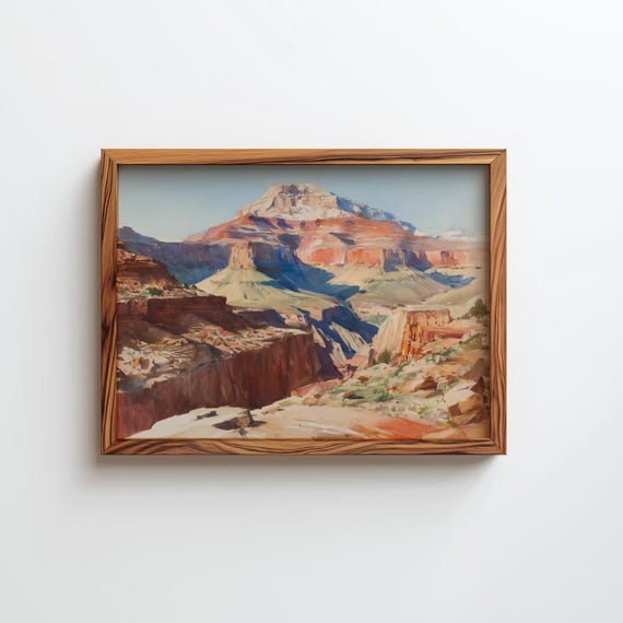 Grand Canyon Printable Wall Art Watercolor Southwestern Artwork Desert Landscape Digital Download
