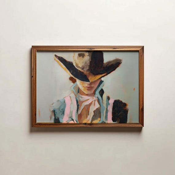 Modern Cowgirl Art Print Western Style Decor Digital Download