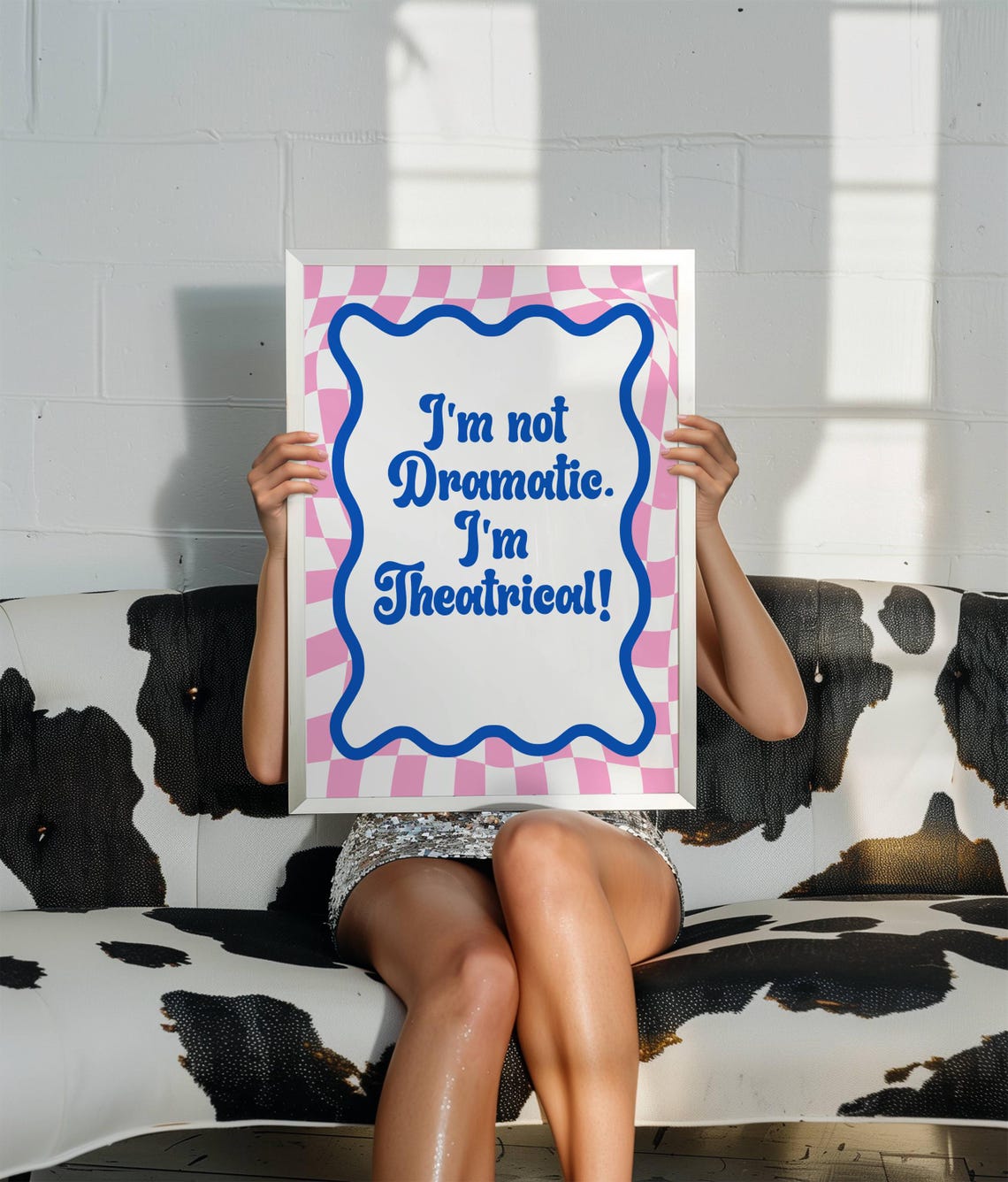 I Am Not Dramatic I Am Theatrical Retro Checkerboard Quote Poster - Image 3