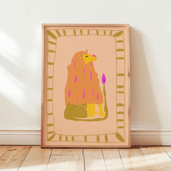Lion Art Print Wall Decoration For Bedroom Living Room Office House Warming Christmas Gift Animals Quirky Nursery