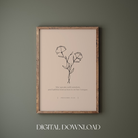 Proverbs 31 26 She Speaks With Wisdom Faithful Instruction Poster