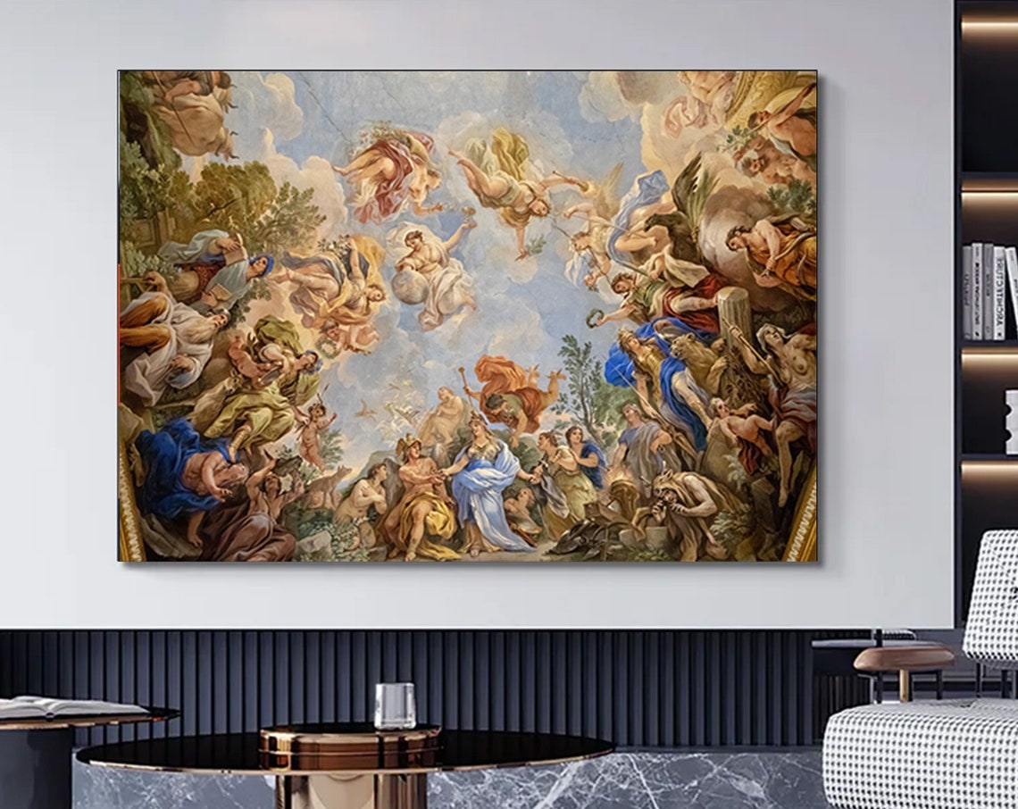 Baroque Angels Ascending Ceiling Fresco Classical Painting Poster