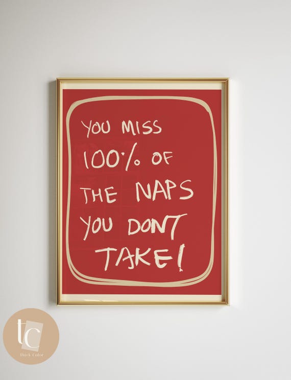 You Miss 100 Of Naps Dont Take Print Sweary Rude Art Crude Quote Wall Funny Retro Canvas