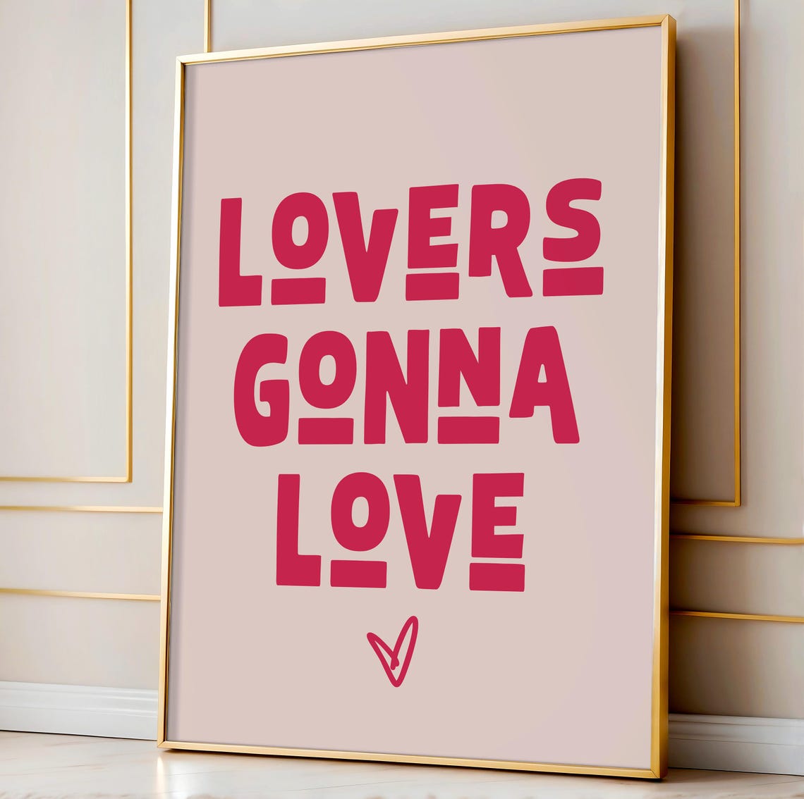 Lovers Gonna Love Bold Pink Typography Romantic Quote Poster - Image 2