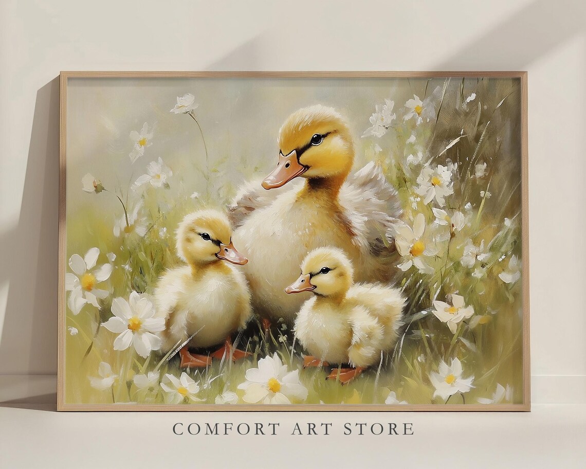 Easter Ducklings Print, Cute Spring Nursery Decor - Image 2