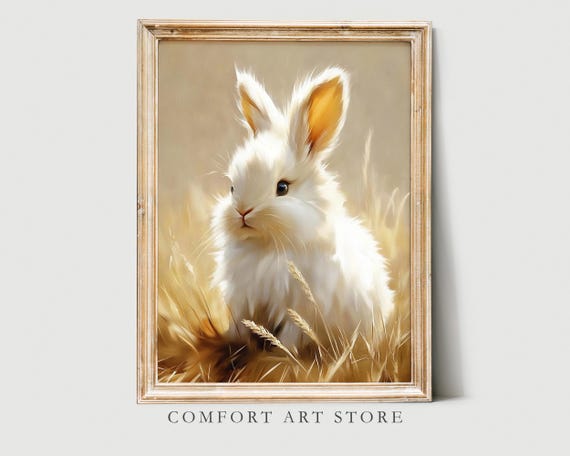 Easter Bunny - Rustic Spring Art