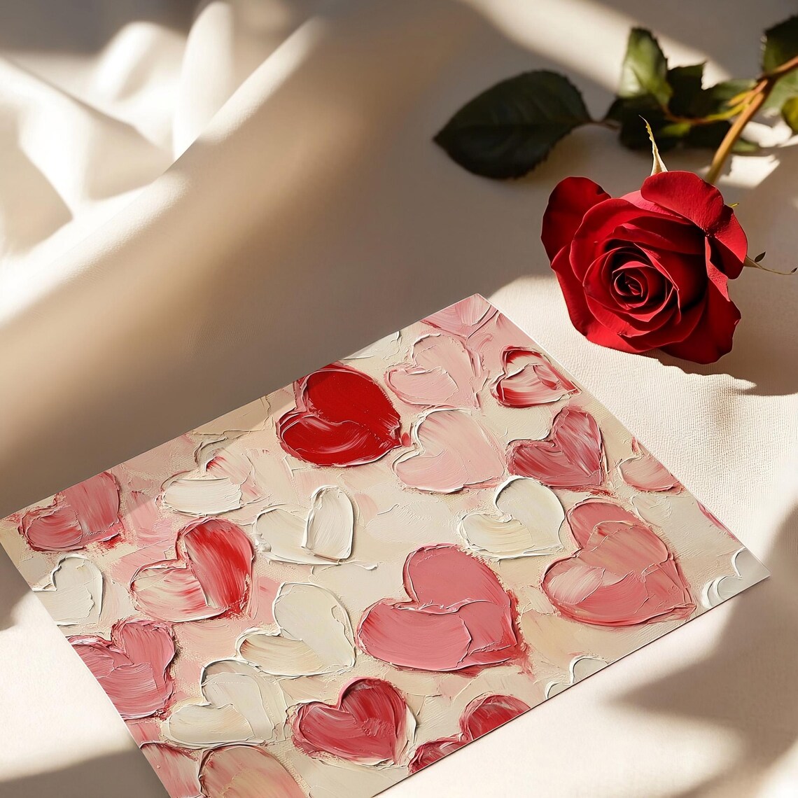 Valentines Day Heart Art Print, Antique Vintage Style - Image 3