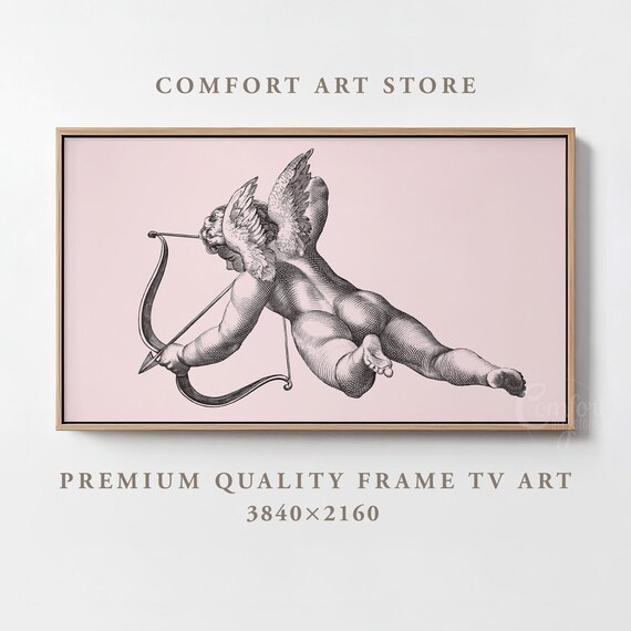 Valentines Day Frame Tv Art Frame Tv Antique Cupid Cherub Frame Tv Vintage Valentines Love Angel Painting Moody Romantic Home Dcor