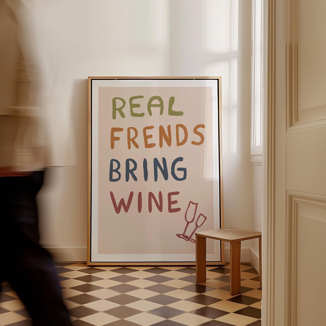 Wine Aesthetic Decor Art Print, Friends Poster - Image 4