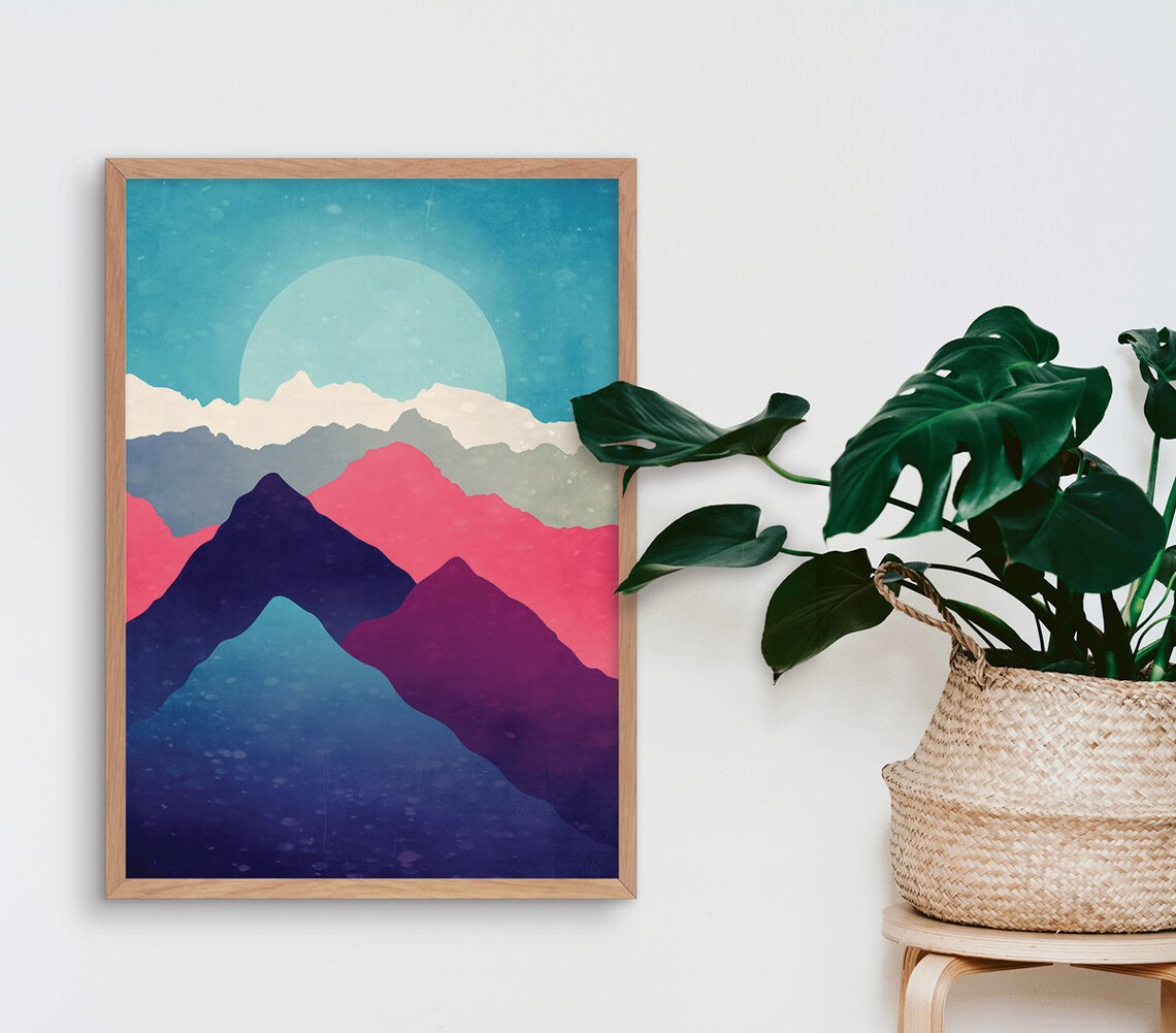 Mountain Range Landscape Art Print - Image 2