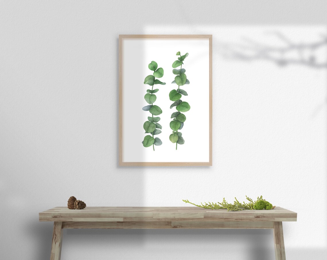 Watercolor Eucalyptus Print Botanical Greenery Wall Art