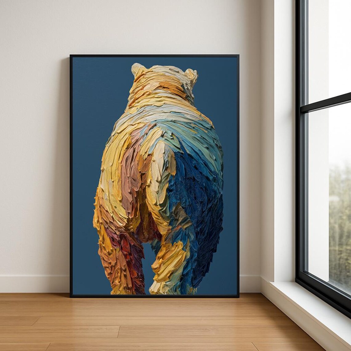 Colorful Bear Wall Art Print Modern Animal Decor