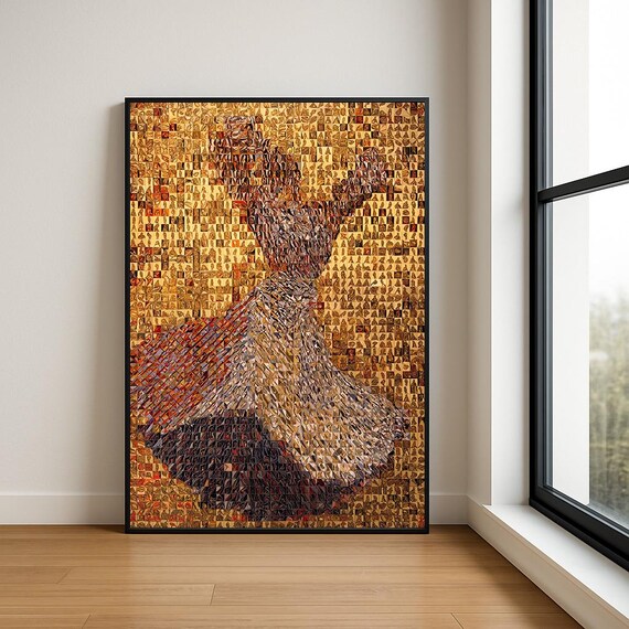 Elegant Dancing Lady Art Print Colorful Modern Dance Wall Decor