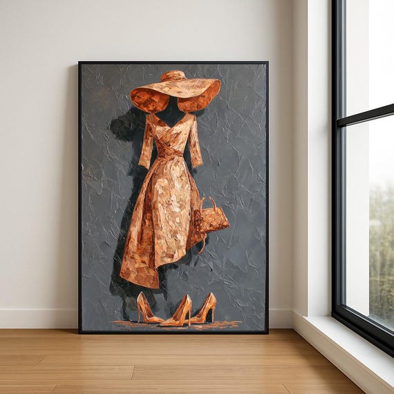 Elegant Lady In Dress Oil Painting Fashion Statement Art Print