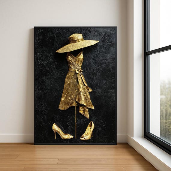 Elegant Lady In Dress Oil Painting Fashion Statement Art Print