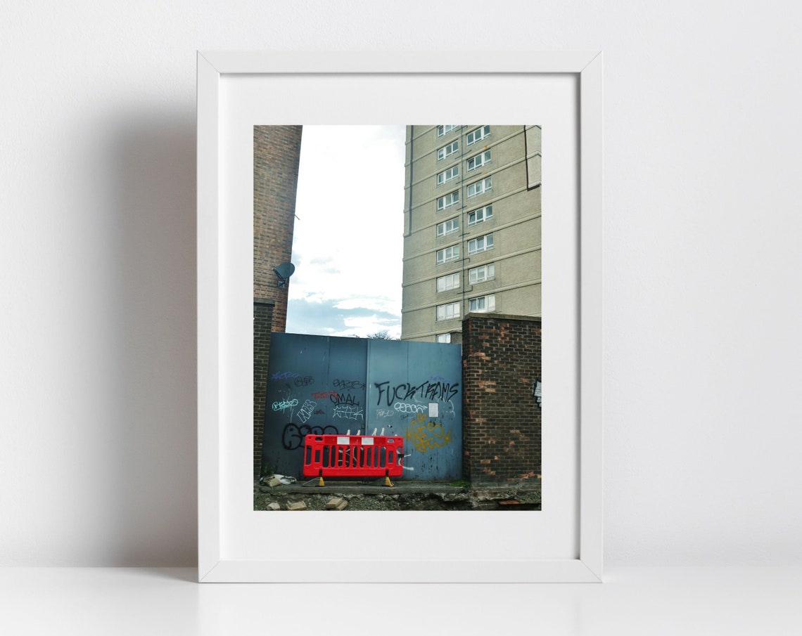 Leith Edinburgh Brutalist Tower Block Urban Street Photography Poster