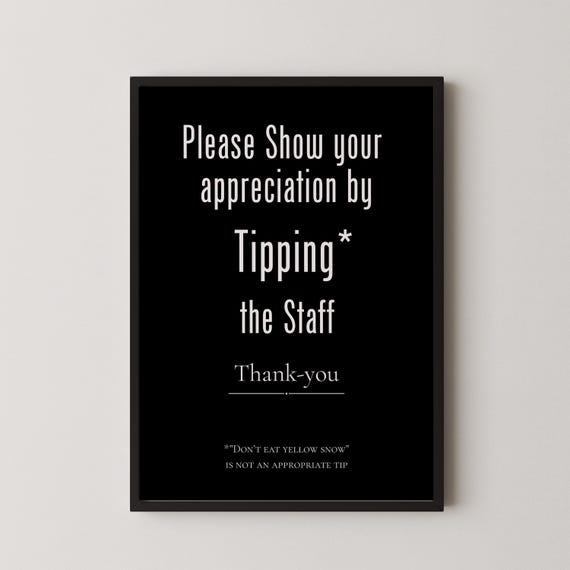 Tip The Staff Bar Cart Print Funny Cocktail Art