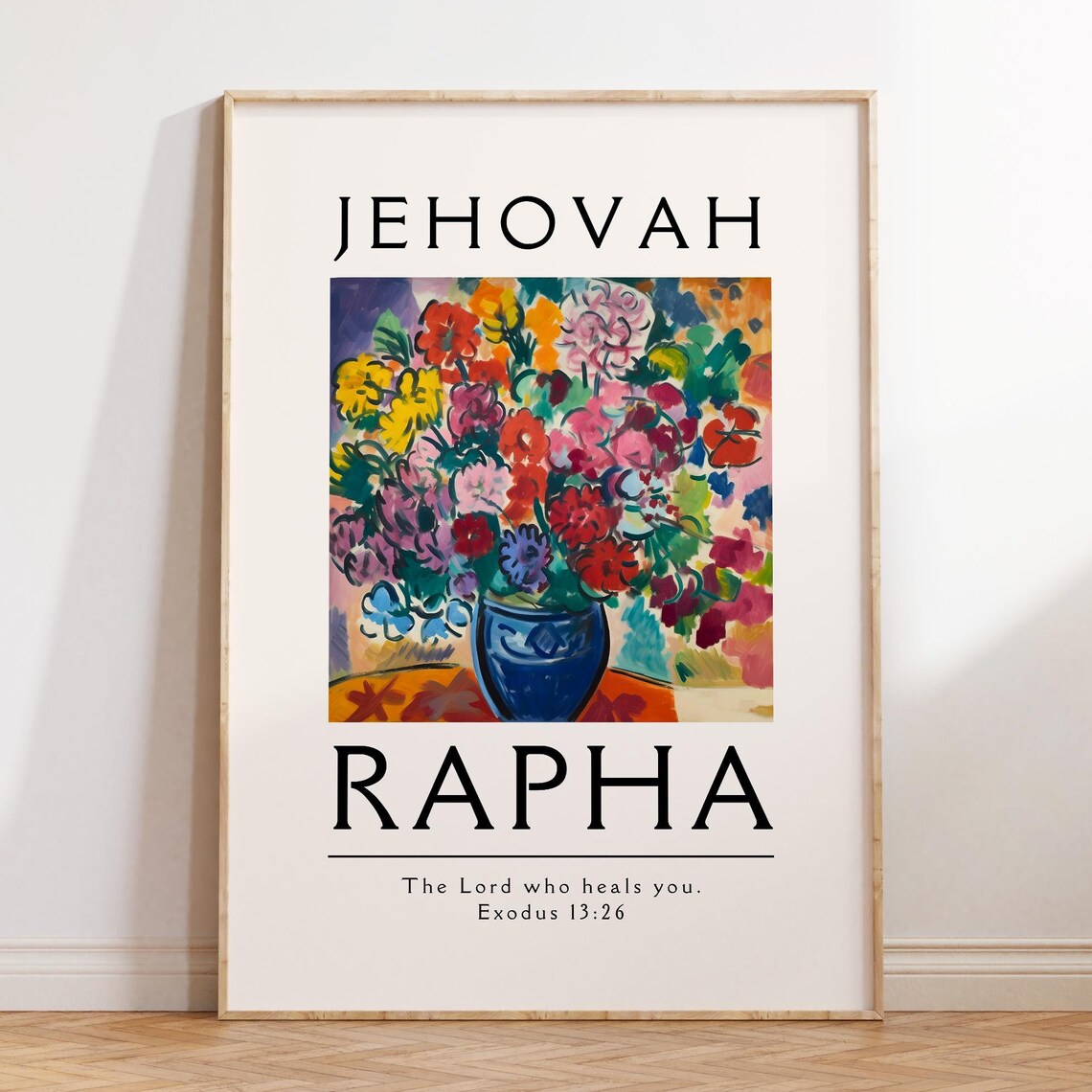 Jehovah Rapha Christian Bible Verse Wall Art Print
