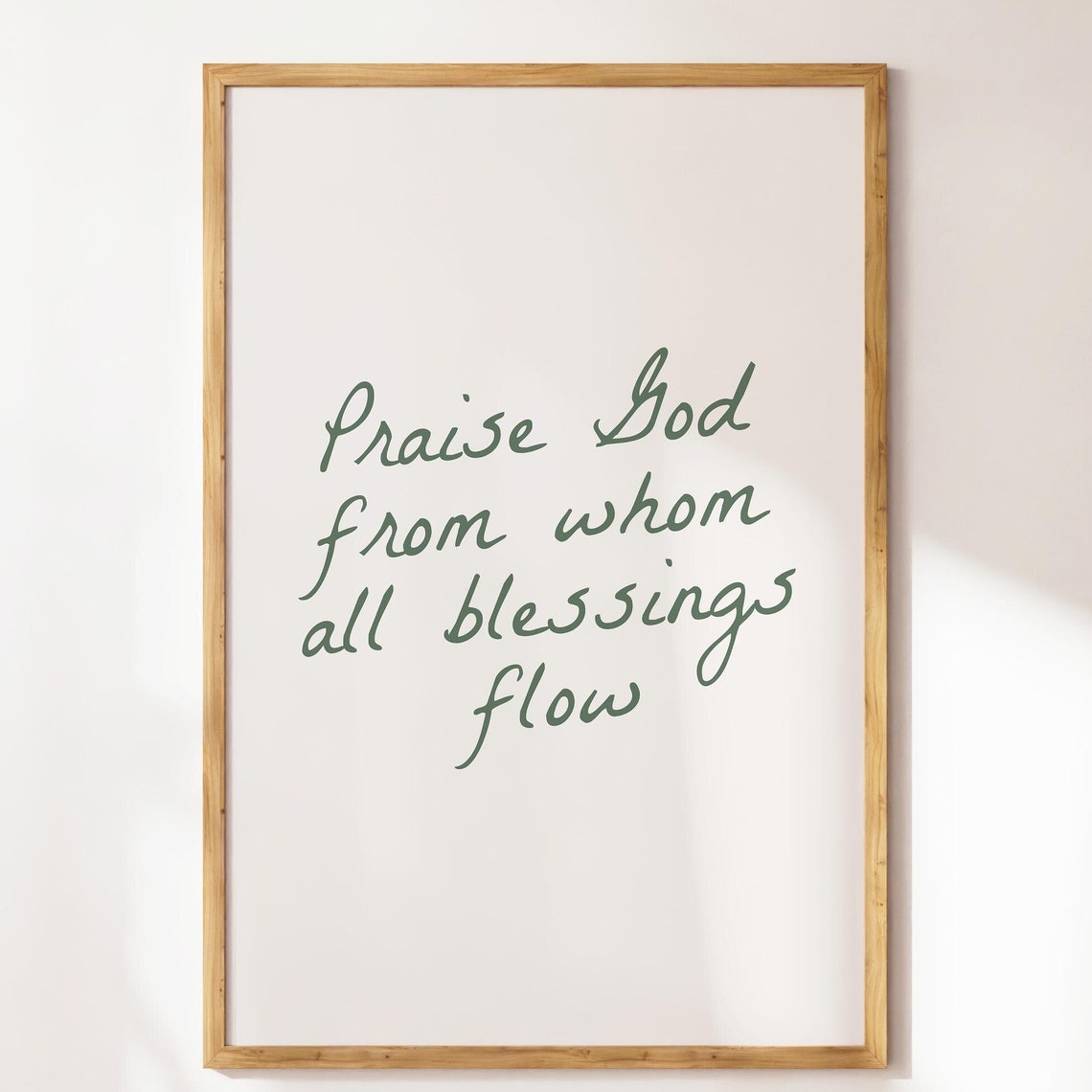 Praise God From Whom All Blessings Flow Doxology Script Poster