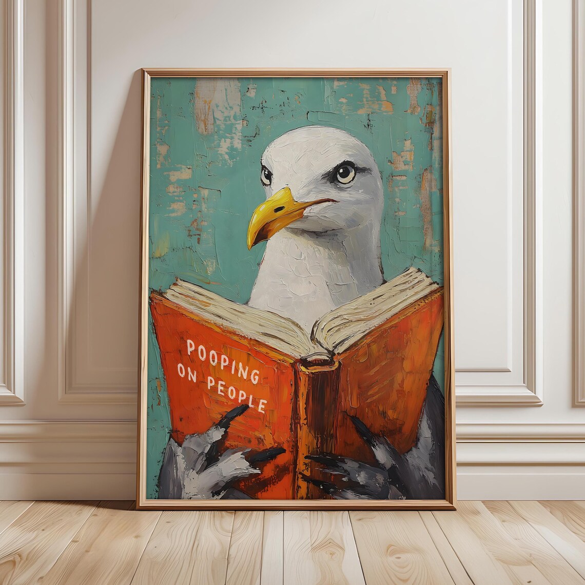 Funny Bathroom Toilet Art, Seagull Humorous Print