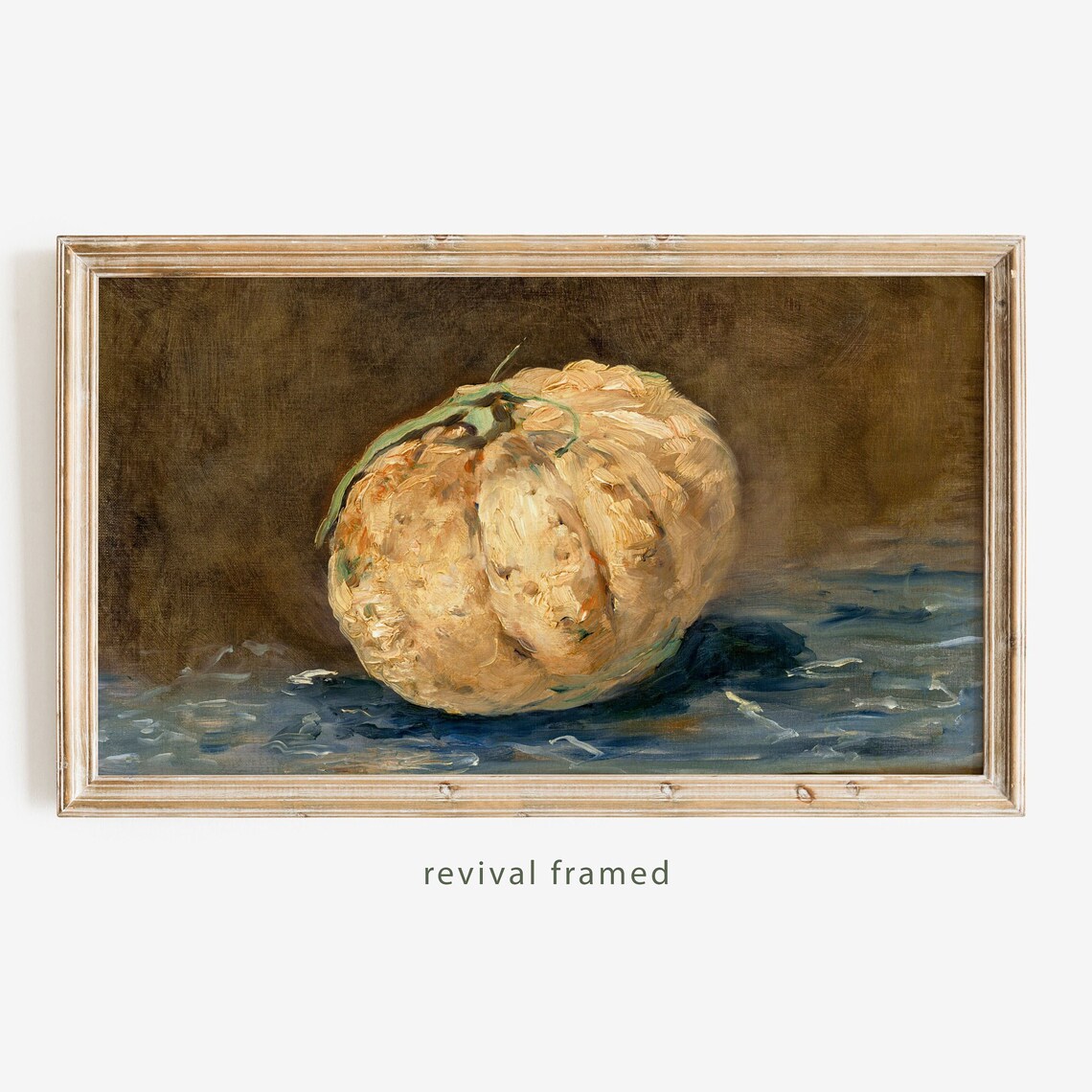 Rustic Pumpkin Still Life Vintage Oil Painting Moody Kitchen Wall Poster