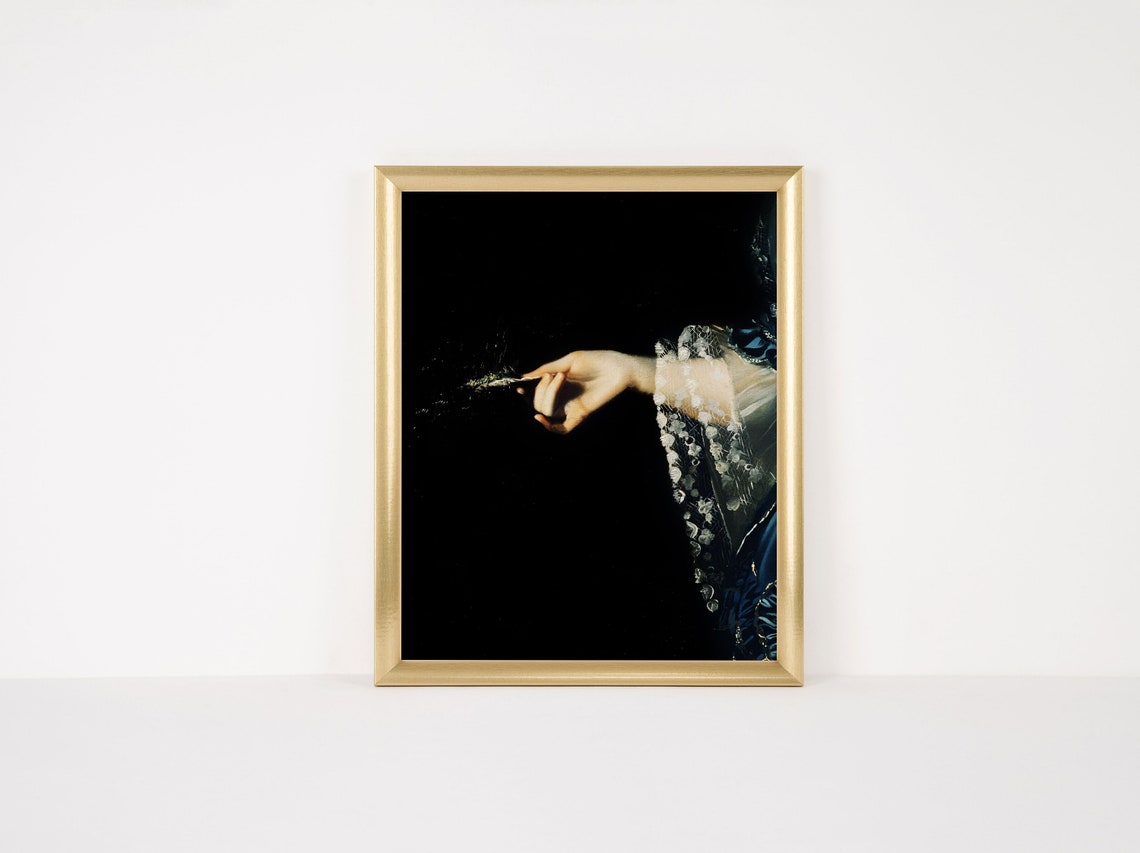 Dark Academia Wall Art Antique Oil Painting Artwork Woman Vintage Fashion Fine Art Print Instant Moody Portrait - Image 3