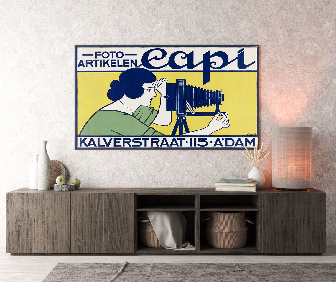 Capi Camera Shop Vintage Dutch Advertising Poster FOTO ARTIKELEN ADAM - Image 2