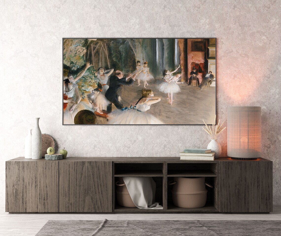 Degas The Rehearsal Ballet Dancers Vintage Painting Famous Art Poster - Image 2