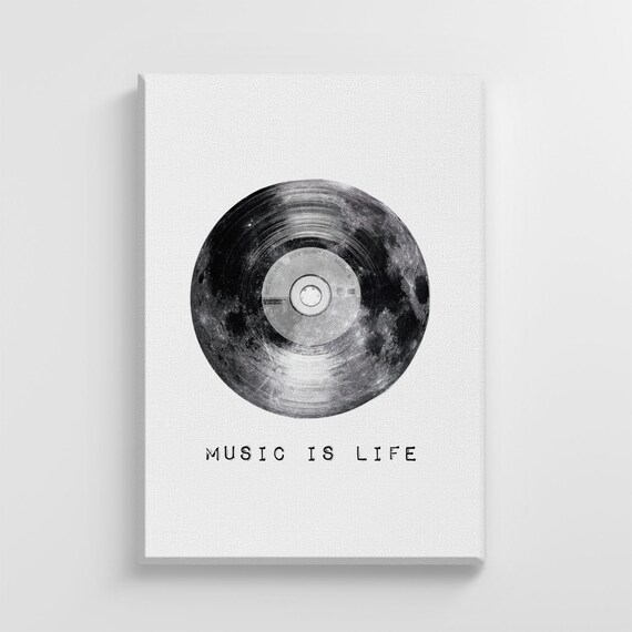 Moon Music Is My Life Disco Cosmic Nature Space Art Print