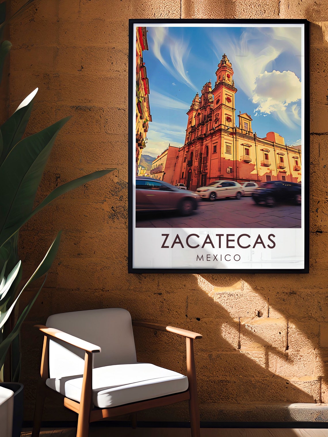 Zacatecas Cathedral Golden Light Mexico Historic City Poster - Image 2