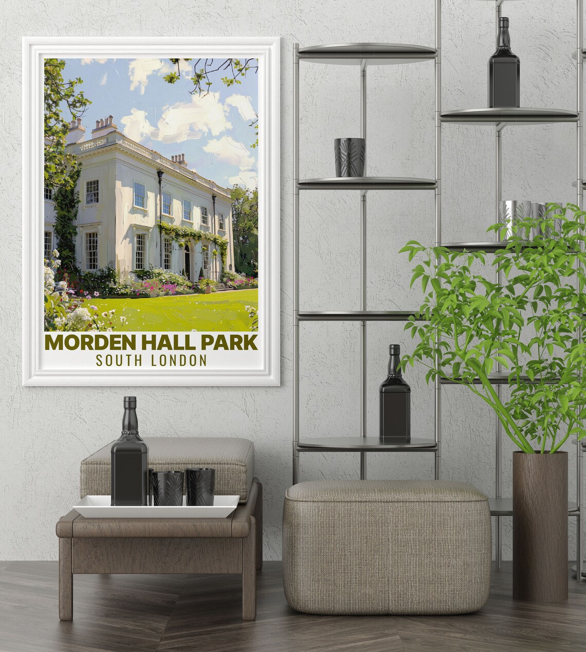 Morden Hall Park Georgian Manor House Flower Garden Lawn Poster - Image 3