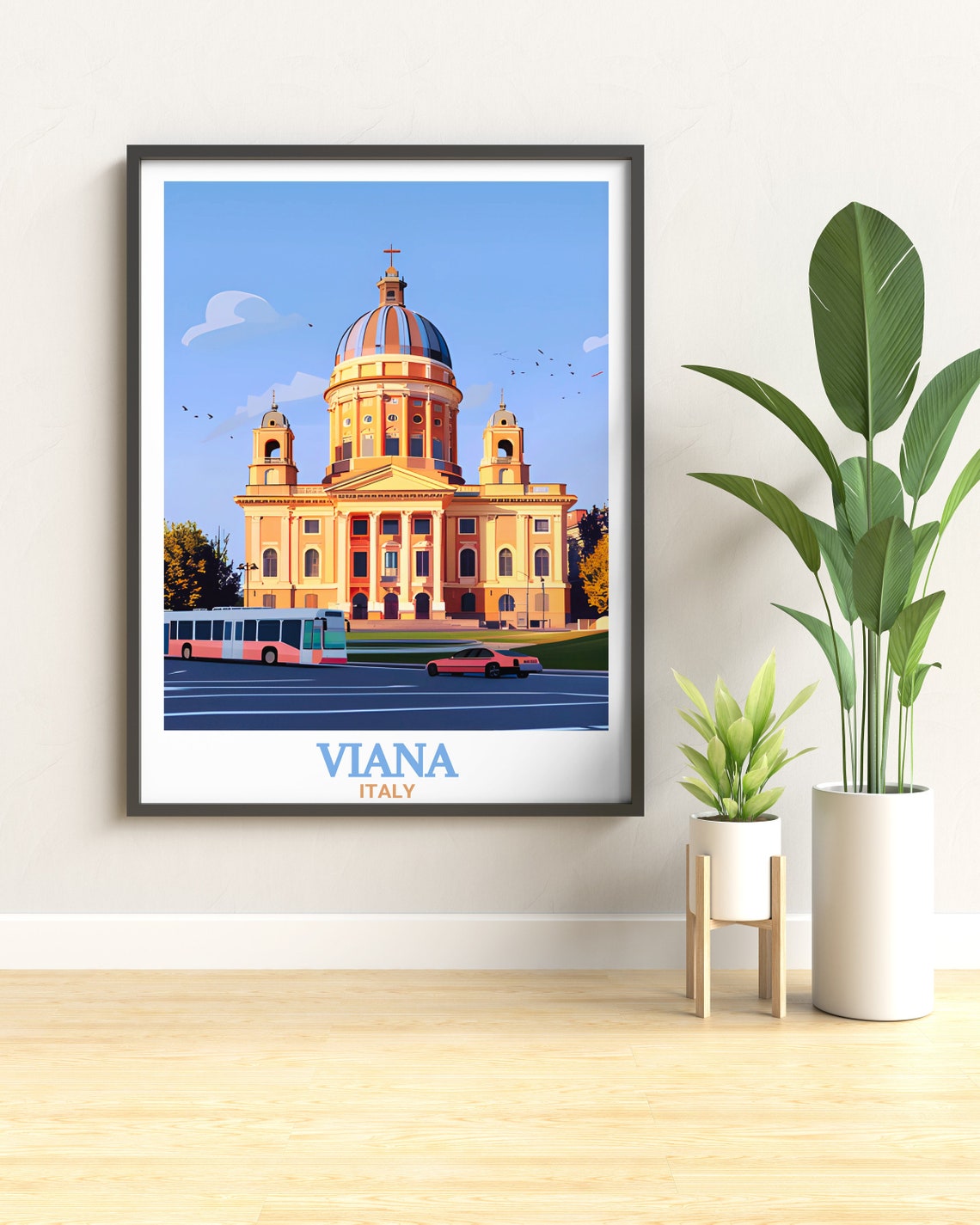 Turin Italy Superga Basilica Dome Historic Facade Travel Poster - Image 2