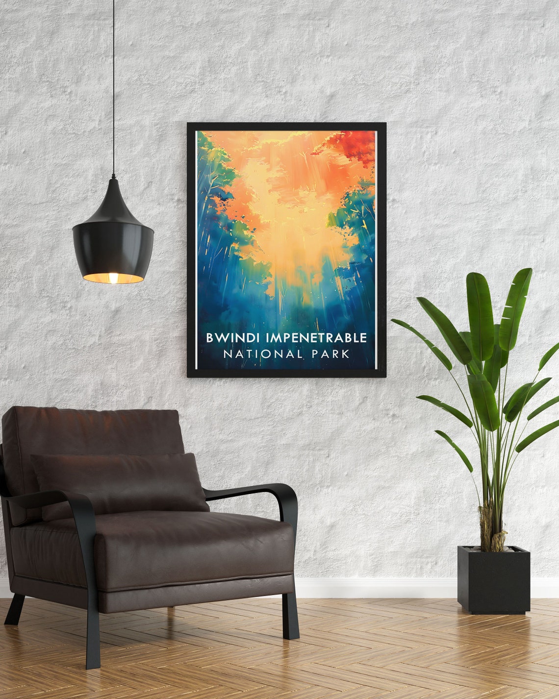 Bwindi Uganda Sunlit Rainforest Canopy Abstract Nature Poster - Image 2