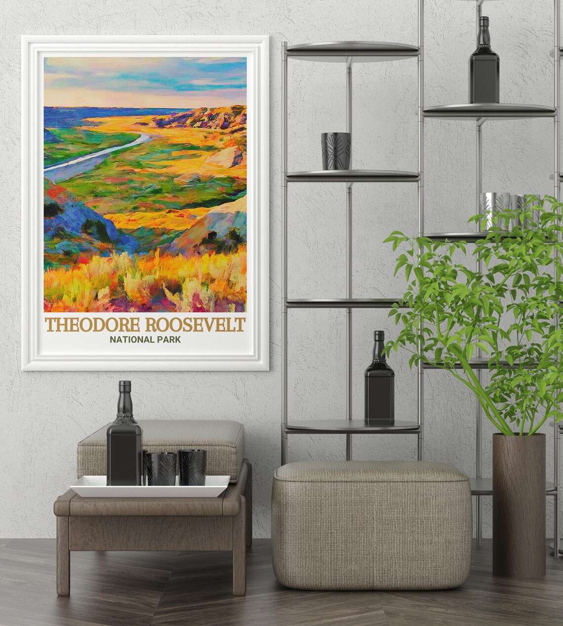 Theodore Roosevelt National Park Wind Canyon River View Poster - Image 4