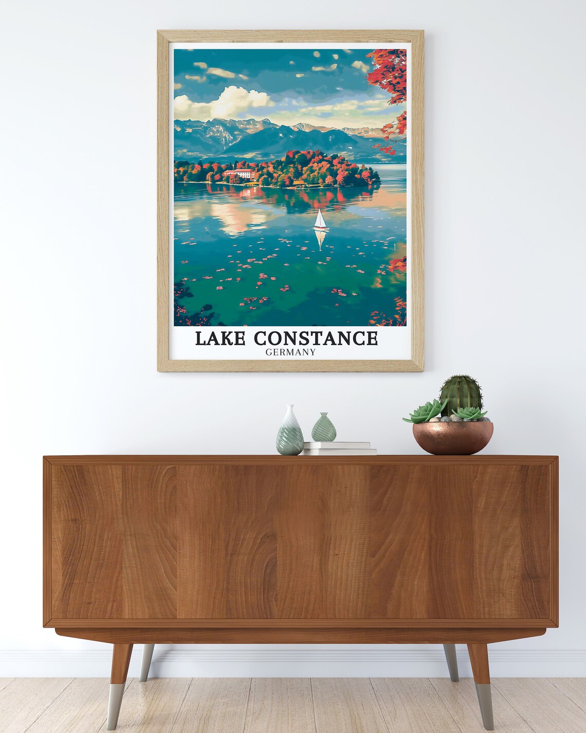 Lake Constance Mainau Island Autumn Sailboat Germany Scenic Poster - Image 2