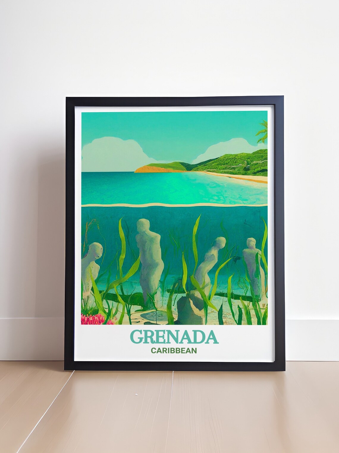 Grenada Underwater Sculpture Park Beneath Waves Caribbean Poster - Image 4