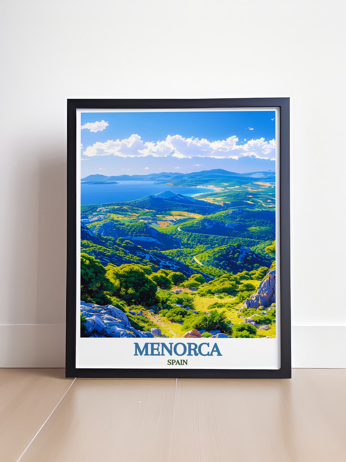 Menorca Monte Toro Panoramic Hills Coast View Travel Art Poster - Image 4