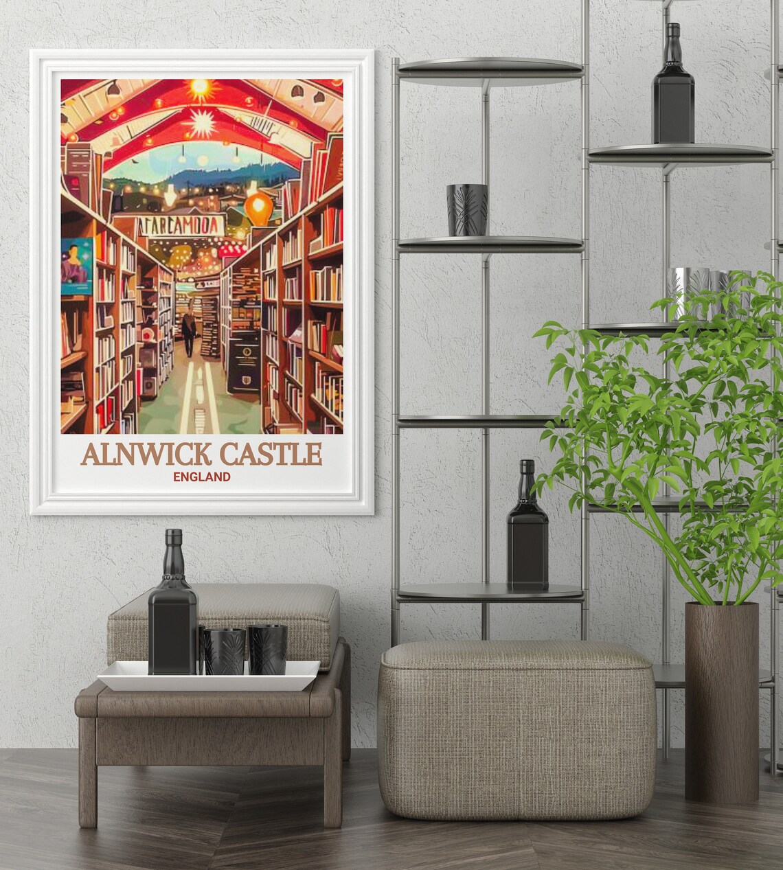 Alnwick Castle Travel Poster, Northumberland Landmark - Image 3