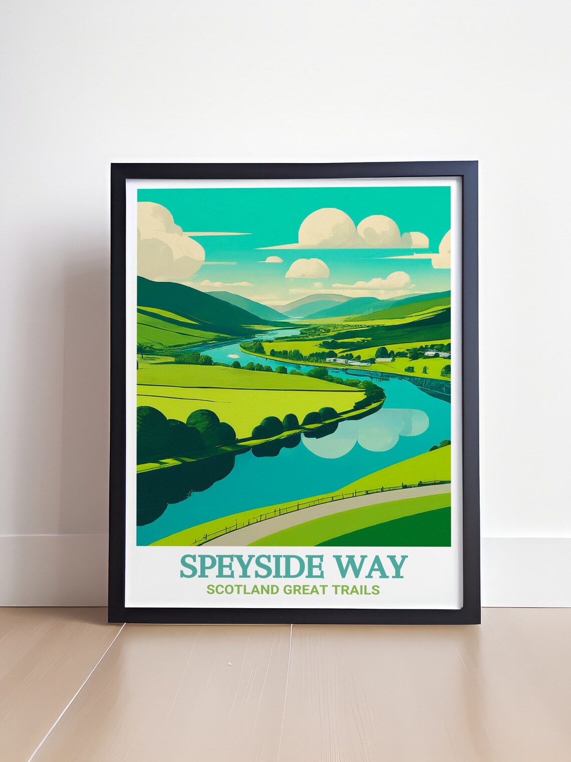 Speyside Way Scotland Winding River Spey Green Valley Poster - Image 4