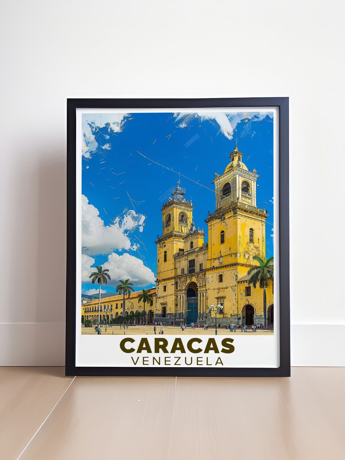Caracas Skyline Poster Venezuela Art Print Caracas Travel Poster Plaza Bolivar Print Venezuela Art Decor - Image 4