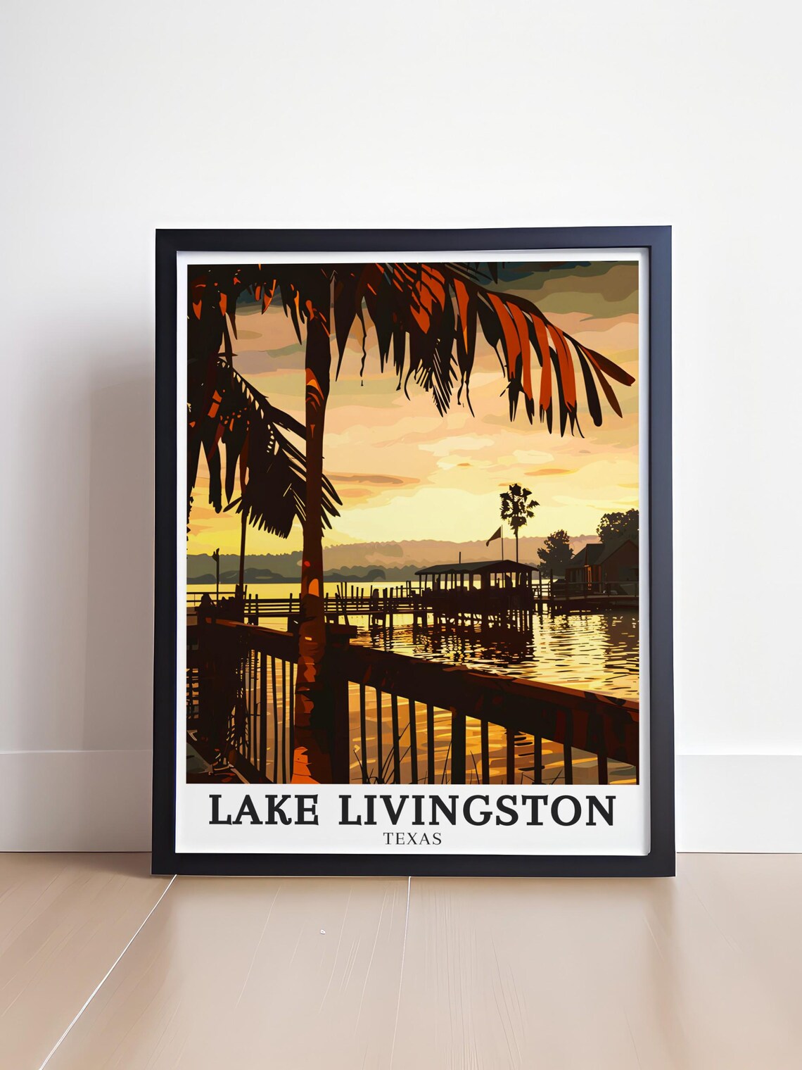 Lake Livingston Poster Print Lake Livingston State Park Art Onalaska Travel Poster Lake Livingston Artwork Texas Home Decor - Image 4