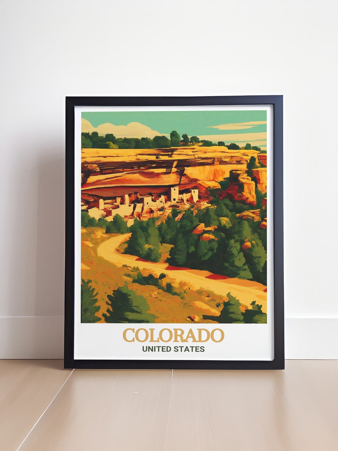 Colorado Travel Poster Mesa Verde National Park Poster And Usa Art Decor Mesa Verde National Park Travel Poster And Print Colorado Art - Image 4
