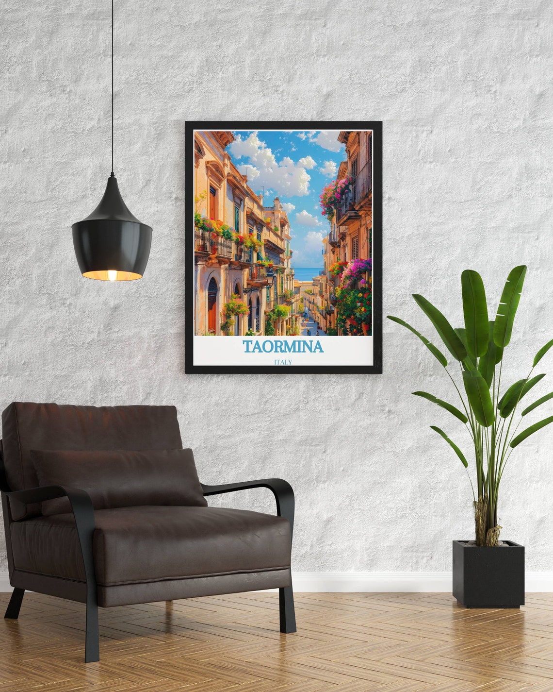 Taormina Italian Art Taormina Corso Umberto Awesome Travel Posters And Prints Perfect Gifts From The Heart Of Italy - Image 3
