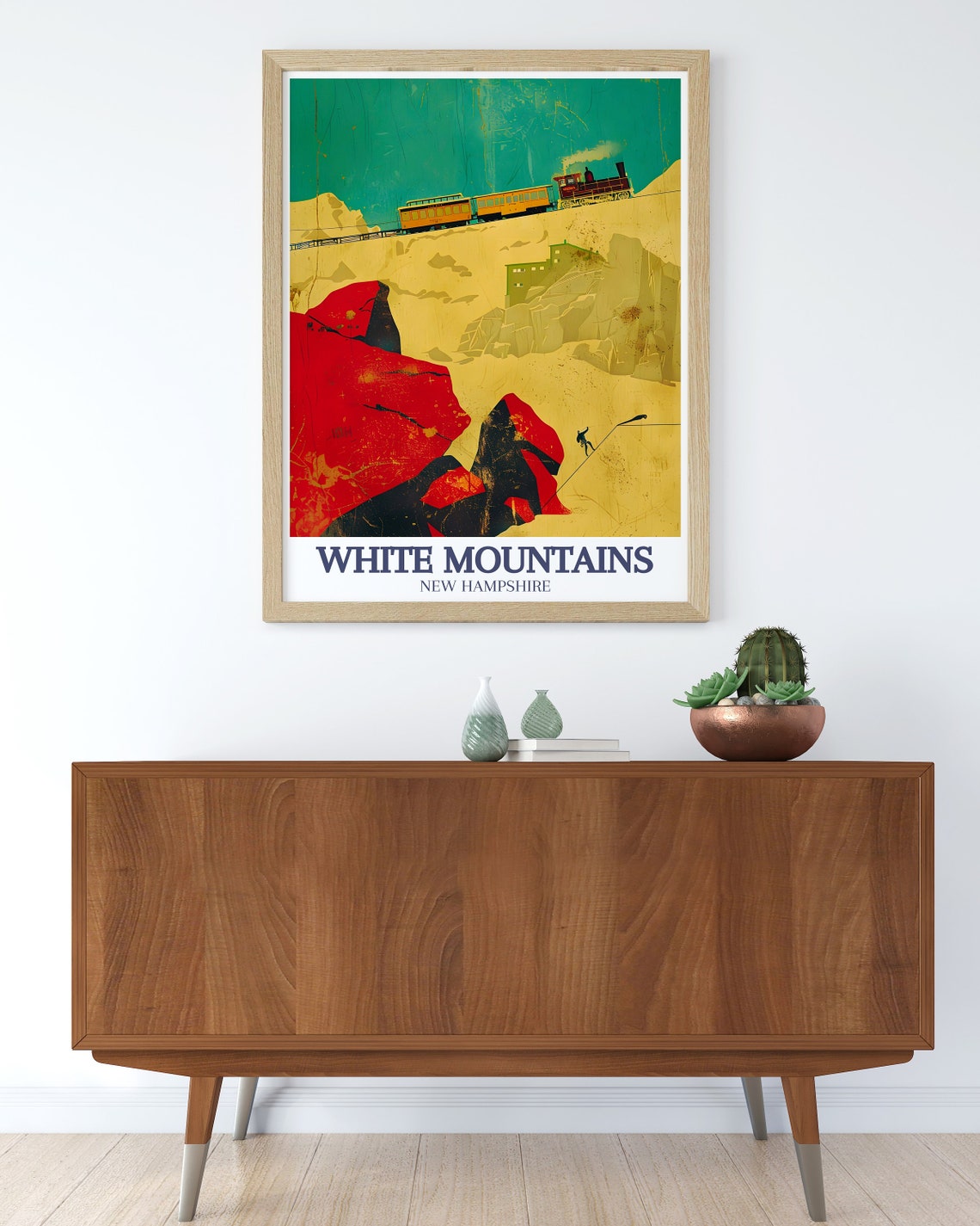 White Mountains Cog Railway Mount Washington Vintage Ride Poster - Image 3
