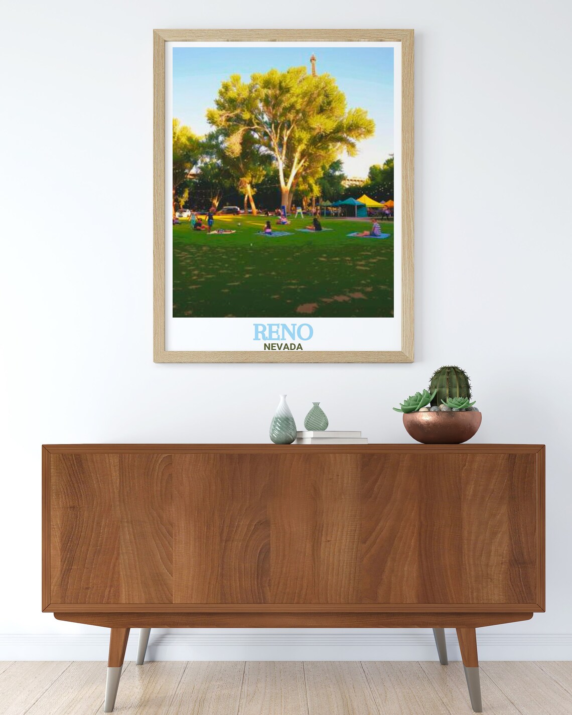 Reno Nevada Idlewild Park Picnic Day Sunny Park Scene Travel Poster - Image 3