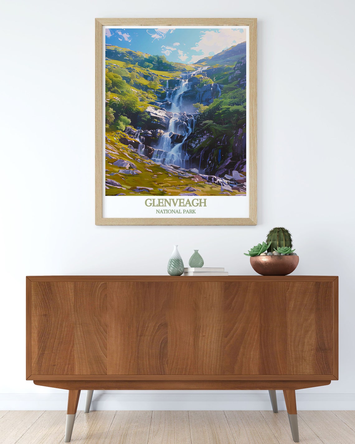 Glenveagh National Park Ireland Cascading Rocky Waterfall Poster - Image 2