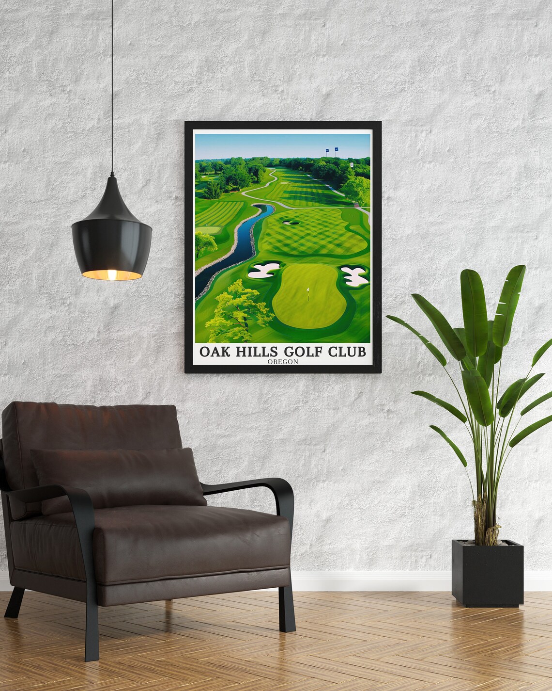 Oak Hills Golf Club Oregon Creek Fairway Aerial Golf View Poster - Image 3